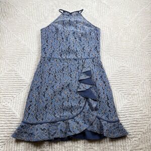 Adelyn Rae Dress Women's Small Blue Lace Cocktail Party Wedding Romantic Date